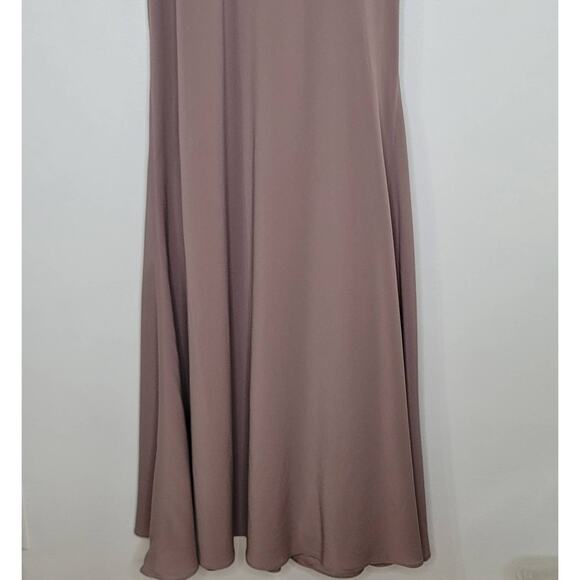 Jenny Yoo Dani Bridesmaid Maxi Dress Size‎ 4 Purple Fig V-Neck Tie Back Chiffon - Picture 5 of 10